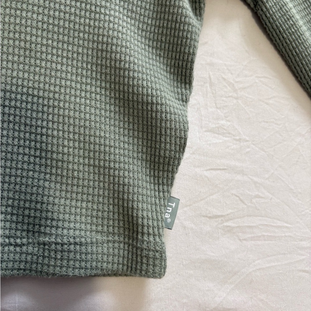 TNA Sage Green Long Sleeve Ribbed Top - Picture 3 of 4